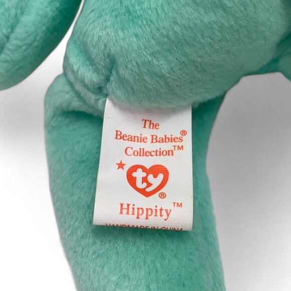 TY Beanie Babies "Hippity" The Green Bunny 8" Plush Toy Collectible 1996 NWT - Picture 4 of 6